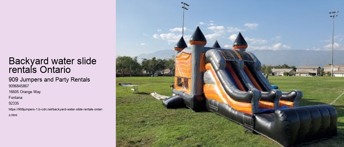 Backyard water slide rentals Ontario 
