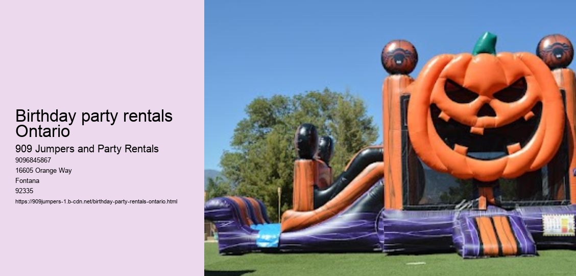Birthday party rentals Ontario 