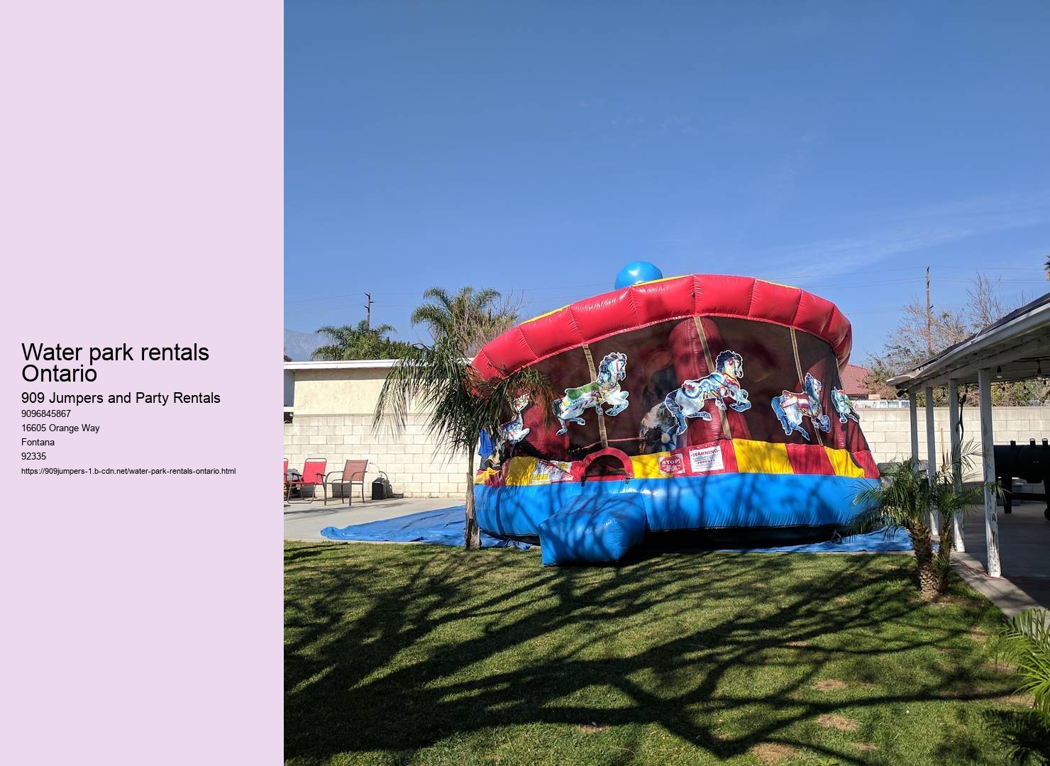 Water park rentals Ontario 