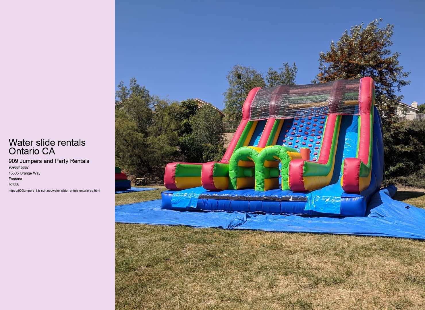 water slide rentals Ontario CA